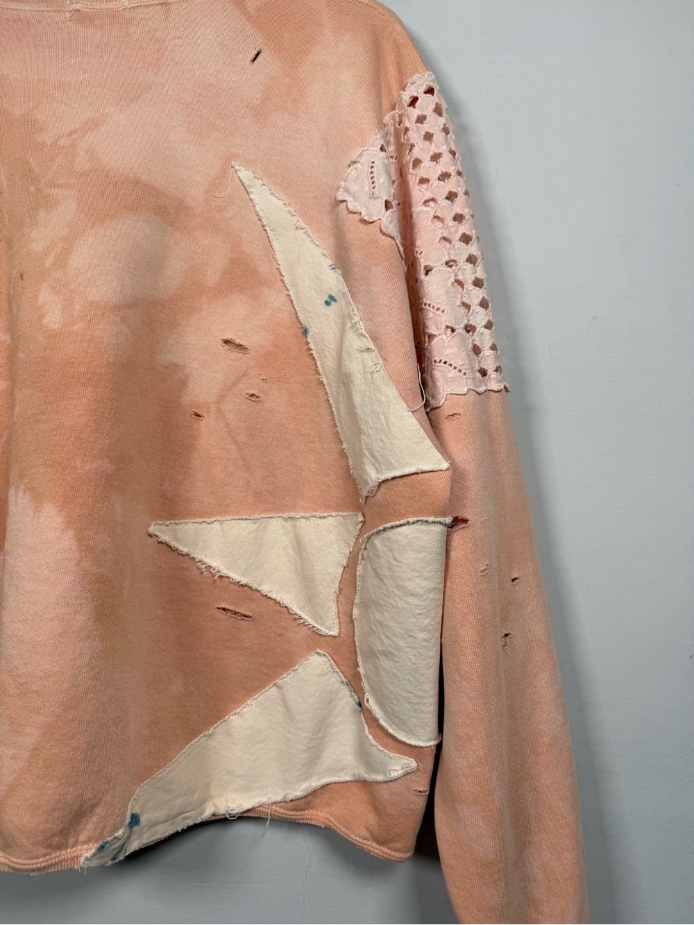 Free People Tricia Fix Camden Distressed Star Lace Sweatshirt - Picture 9 of 13